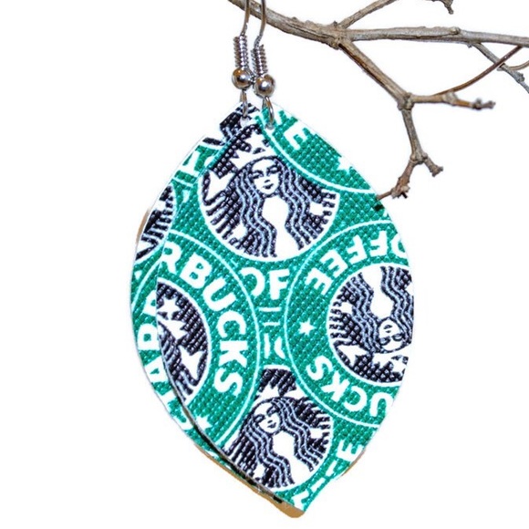ONE PAIR LEFT Starbucks Teardrop Earrings - Picture 2 of 4